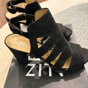 Naturalizer Black Suede Block Heels